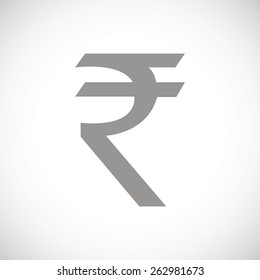 Rupee web black icon on a white background. Vector symbol