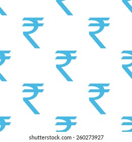 Rupee white and blue seamless pattern for web design. Vector symbol