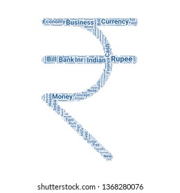 rupee word cloud. tag cloud about rupee