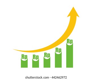 rupiah chart arrow money currency price image vector icon logo symbol