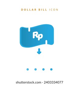 The Rupiah currency icon is in 3d shape with an attractive blue gradient color. Suitable for websites or applications.