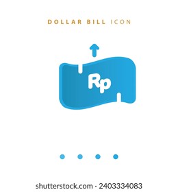 The Rupiah currency icon is in 3d shape with an attractive blue gradient color. Suitable for websites or applications.