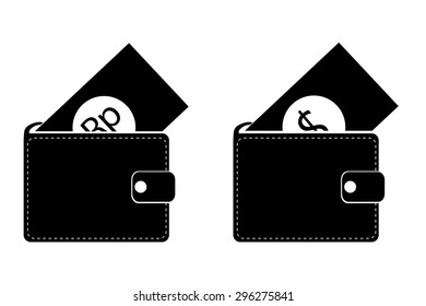 Rupiah and Dollar In The Wallet 

