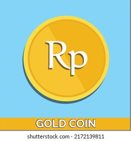 Rupiah gold coins. Indonesian Money symbol. The Indonesian Rupiah Currency Sign. Flat Design Coins. Can be used for web, mobile, infographic and print. eps10 Vector illustration.