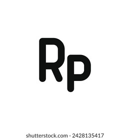 Icono de Rupiah aislado sobre fondo blanco