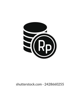 Icono de Rupiah aislado sobre fondo blanco