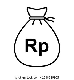Rupiah money bag icon design. Dollar money bag icon in modern flat style design. Vector illustration.