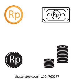 rupiah money icon vector template illustration logo design
