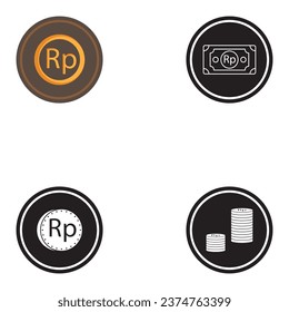 diseño del logotipo de la ilustración de la ilustración de la plantilla del vector del icono del dinero rupiah
