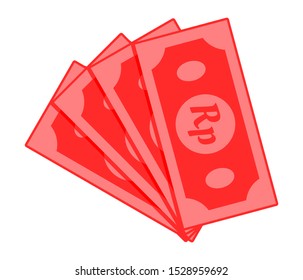 Rupiah paper money vector icon logo illustration and design. Indonesian currency, business payment and finance element.  Can be used for web and mobile development. Suitable for infographic