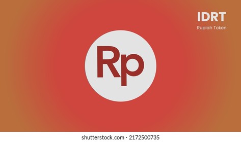 Rupiah Token, IDRT crypto coin banner. Rupiah token cryptocurrency concept banner background.