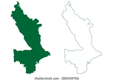 Rupnagar district (Punjab State, Republic of India) map vector illustration, scribble sketch Rupnagar map