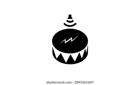 ruptured eardrum, isolated black vector silhouette