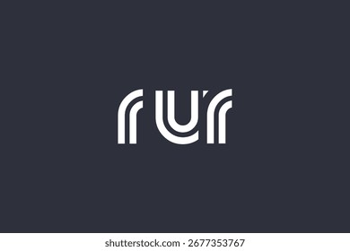RUR Creative Unique Modern Letter Logo Design. Elegant Monogram Logo Design with Decorative Elements and Typography