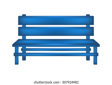 Rural bench in blue design 