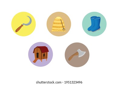 Rural Boots Circle Icon Bundle