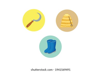 Rural Boots Flat Icon Bundle
