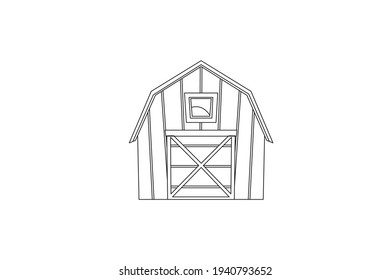 Rural Cattle Pen Outline Flat Icon