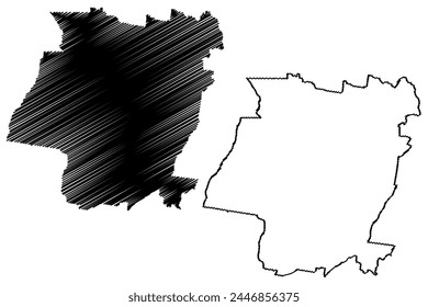 Rural City of Ararat (Commonwealth of Australia, Victoria state, Vic) map vector illustration, scribble sketch Ararat Rural City Council map