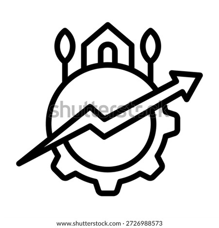 Rural Development Icon - Black Outline Icons Style For Agriculture and Business