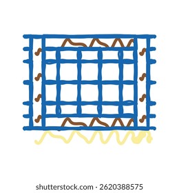 vetor de esboço de ícone de doodle de cerca rural. sinal de cerca rural. ilustração de símbolo isolado