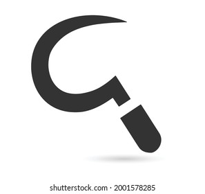 Rural Grass Sickle Flat Icon.