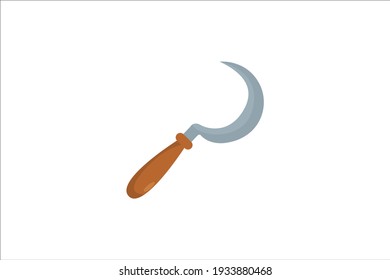 Rural Grass Sickle Vector Icon