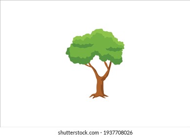 Rural Green Tree Vector Icon