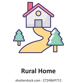 Icono de Vector de casa rural que puede modificarse o editarse fácilmente

