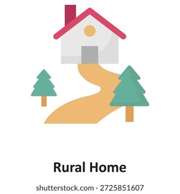 Icono de Vector de casa rural que puede modificarse o editarse fácilmente

