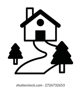 Icono de Vector de casa rural que puede modificarse o editarse fácilmente

