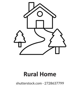Icono de Vector de casa rural que puede modificarse o editarse fácilmente