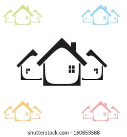  Rural Homes. Vector. EPS-10 (non transparent elements,non gradient)