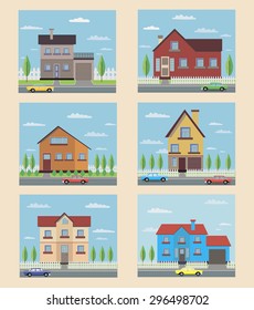 Rural houses image design for illustration, postcards, posters, labels, signs and other advertisement and design needs. 