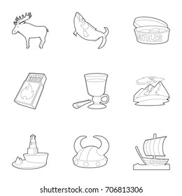 Rural icons set. Outline set of 9 rural vector icons for web isolated on white background