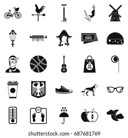 Rural icons set. Simple set of 25 rural vector icons for web isolated on white background