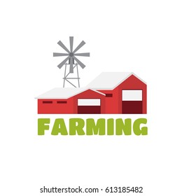 Rural landscape, environment. Flat design illustration concept 