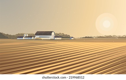 Rural landscape. Farm.