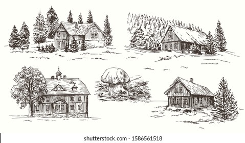 Landschaft. Handgezeichnet