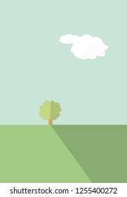 Rural landscape - illustration, vector EPS 10.