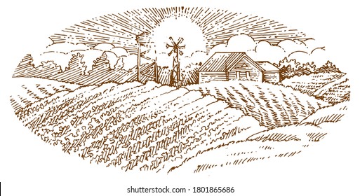 Rural landscape  Outline