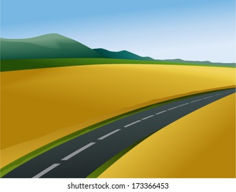 Rural landscape with road