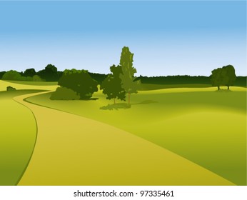 Rural landscape with road
