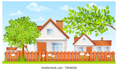 Small House Garden Stock s & Vectors