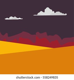 Rural landscape. Vector design illustration for web design development, natural landscape graphics. esp 10