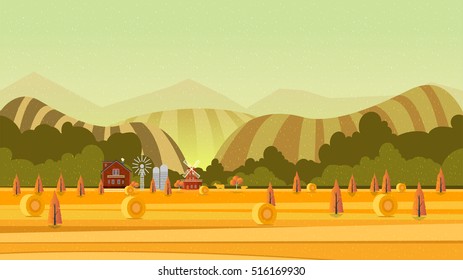 Rural landscape. Vector illustration for your project