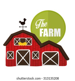 Rural lifestyle concept, farm icons, vector illustration