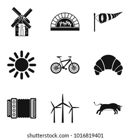 Rural locality icons set. Simple set of 9 rural locality vector icons for web isolated on white background