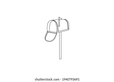 Rural Mail Box Outline Flat Icon