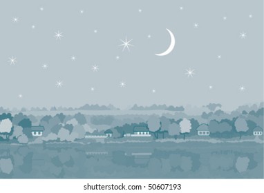 Rural night landscape